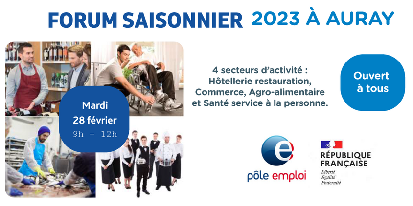 Forum saisonnier à Auray - Mardi 28 février 2023 - Cap emploi 56
